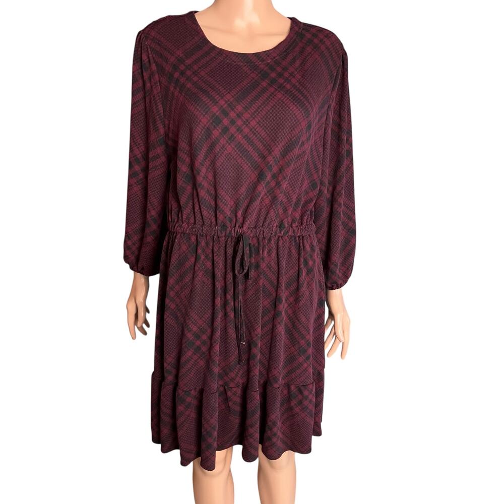 Robert Louis New With Tags Plaid Flannel Fit & Flare Dress XL Lightweight